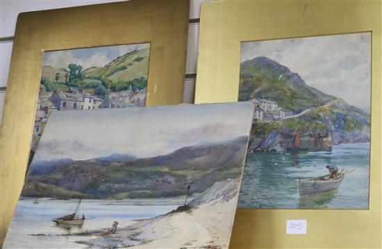 Charles Ripper The Mouth of the Harbour, Polperro, Largest 12 x 9in. unframed.